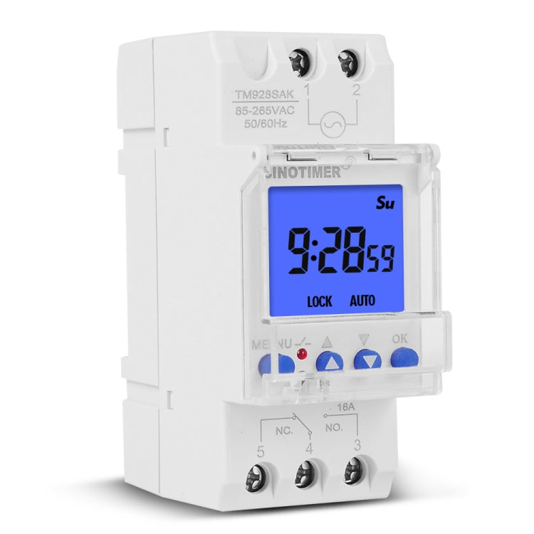 SINOTIMER TM928SAKL 85-265V 16A  1 Second to 168 Hours Programmable Electronic Time Switch, 16A