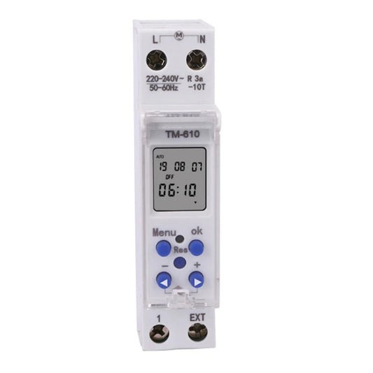 SINOTIMER TM610-2 220V 18mm Width Weekly Programmable Digital Timer Switch, TM610-2