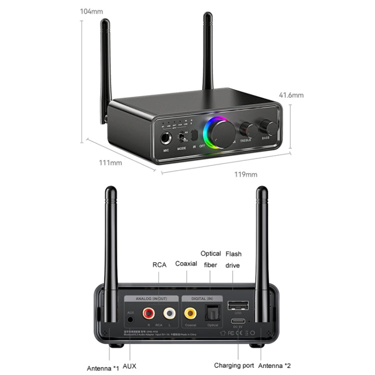 OMS-M18 Bluetooth Adapter 5.3 Bluetooth Lossless Audio Transmission Receiver, OMS-M18