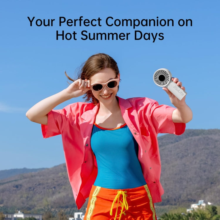 JisuLife Life4 Handheld Portable Small Rechargeable Fan, 3600mAh Gray, 3600mAh Black, 3600mAh Pink, 5000mAh Gray, 5000mAh Black, 5000mAh Pink