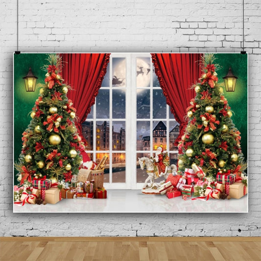 120x80cm Christmas Wreath Snow Scene Photography Background Curtain, 11421618, 11422035, 11422037