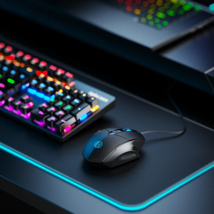 Inphic PW1H Wired Silent Illuminated Computer Gaming 6-Button Mouse, PW1H