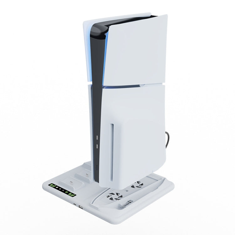 For PS5 Slim iplay Multifunctional Cooling Stand with Dual Controller Charging Station Headset Holder and 6 Game Card Storage, HBP-537