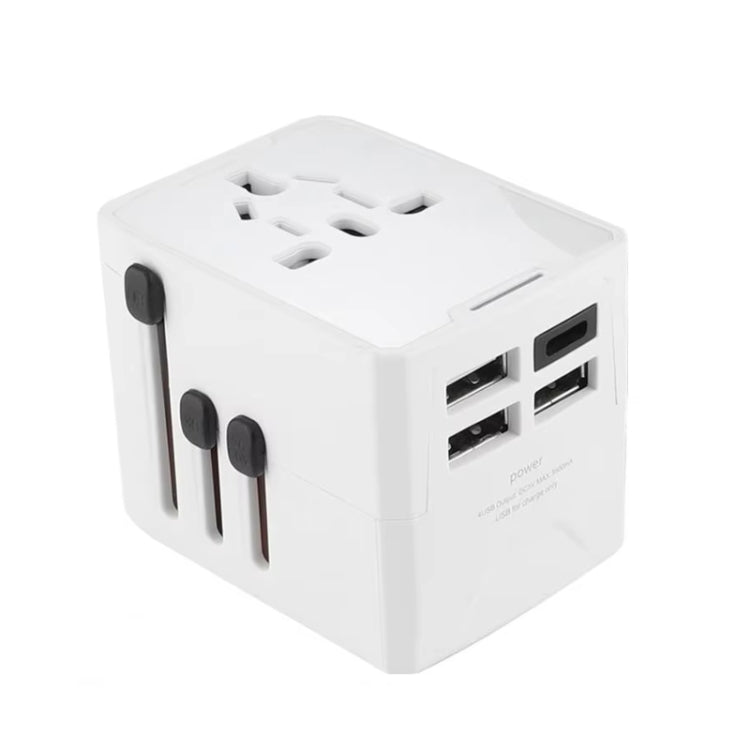 3 x USB & 1 x USB-C / Type-C Travel Plug Adapter International Universal Charging Block, HHT520 Black, HHT520  White