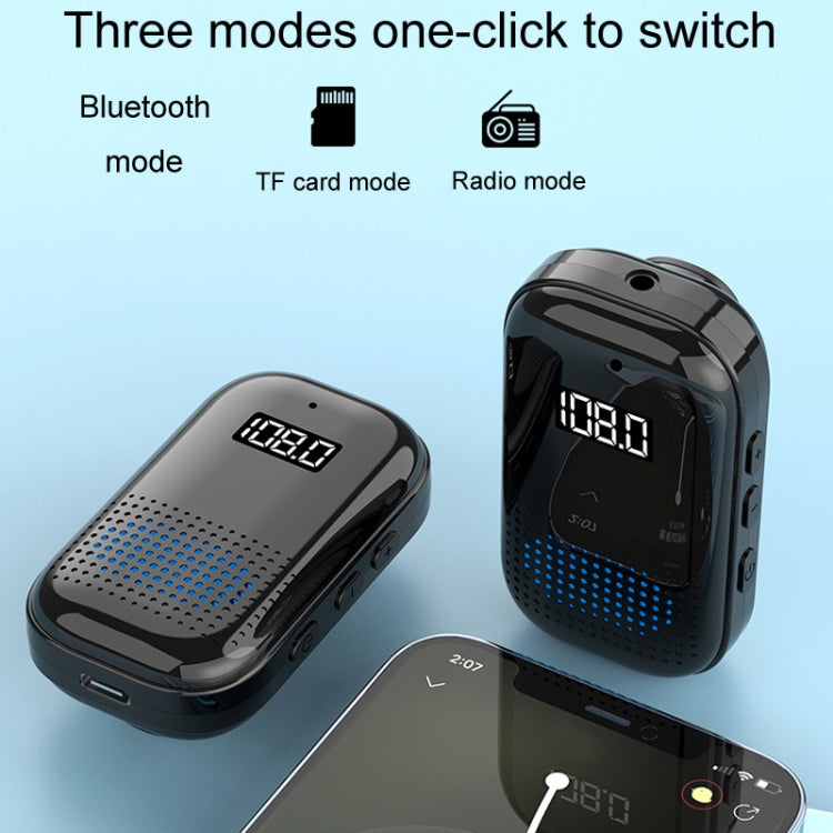 Multifunctional Clip-On Bluetooth Audio Receiver Plug In FM Radio