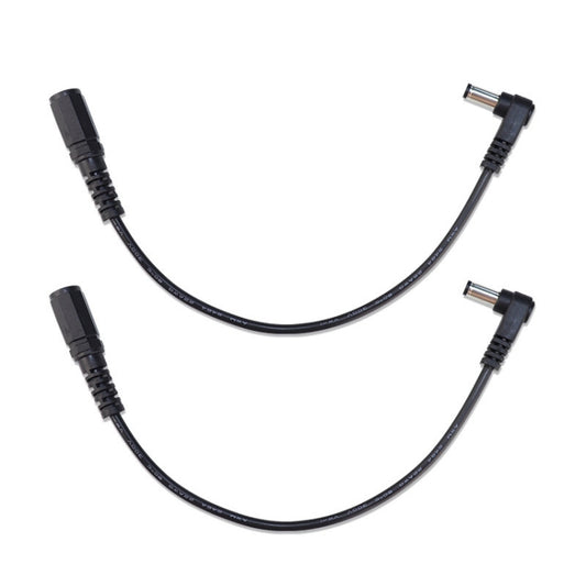 2pcs DC 5.5 x 2.1mm Straight To Bend Adapter Cable Male To Female Power Cord Extension Cord, B1-2