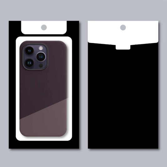 50pcs /Pack Phone Case Packaging Box Clear Window Cardboard Package Sealing Pouch, Black, White