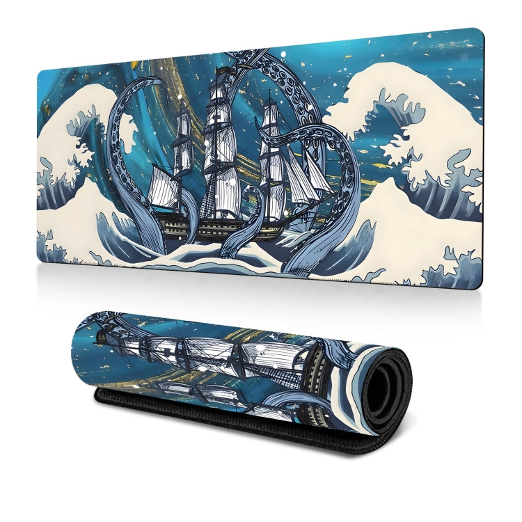Big Wave Gaming Mouse Pad Non-Slip Rubber Desk Mat, 300x600x2mm, 300x700x3mm, 300x800x2mm, 300x800x3mm, 400x900x2mm, 400x900x3mm