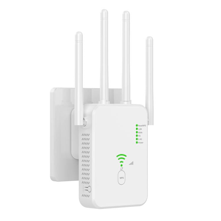 Urant U10 1200Mbps 2.4G & 5.8G Wireless Repeater WiFi Signal Amplifier With 4 Antenna, US Plug Black, US Plug White, EU Plug Black, EU Plug White, UK Plug Black, UK Plug White
