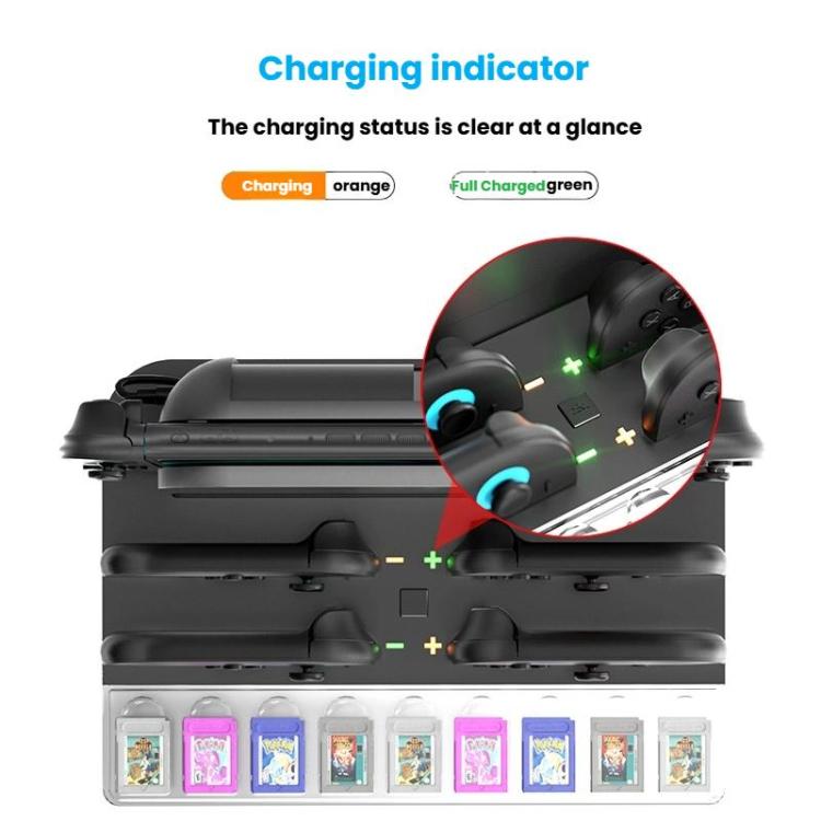 For Nintendo Switch 2  Console and Joy-Con Controllers Charging Dock with RGB Lighting, 9 Game Card Slots, HBS-2804