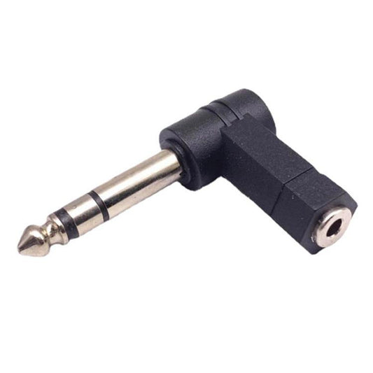 6.35mm To 3.5mm Plug 90 Degree Headphone Microphone Audio Adapter, 6.35mm To 3.5mm