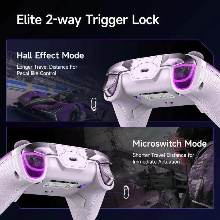 EasySMX D10 Wireless Gaming Controller with Dual-Mode Triggers & TMR Hall Effect Joysticks Charging Dock for PC/Switch/Phone/Steam