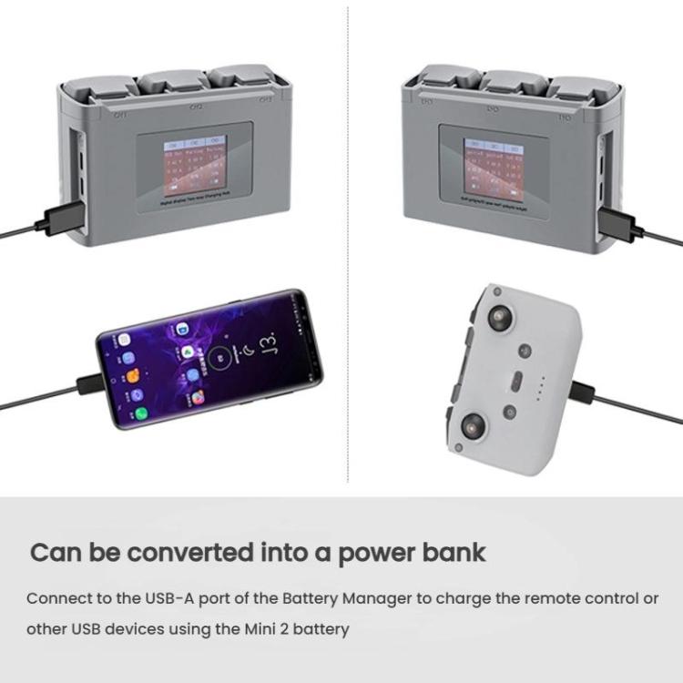 For DJI Mini 2 SE/Mini 2/Mini 4K YX 3-way Battery Charging Hub With Color Screen, Color Screen Charging Hub