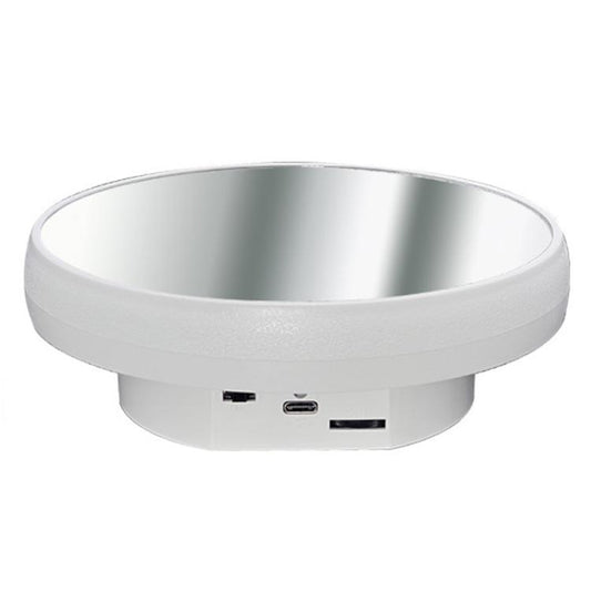 Multi-purpose Mirror Electric Rotating Disc Battery / USB Powered Photography Live Display Stand, 16cm White, 16cm Black, 16cm Gold, 25cm White, 25cm Black, 25cm Gold