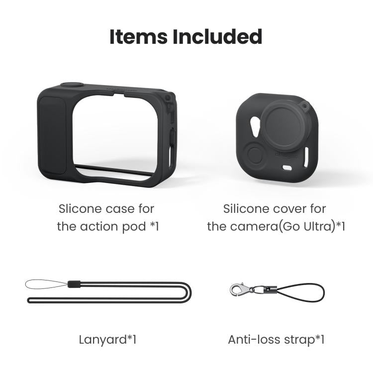For Insta360 Go Ultra aMagisn Silicone Protective Case Kit All-round Protection Shell