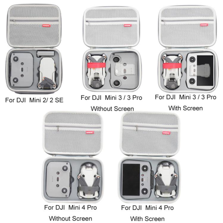 WOKEMA Pressure-Resistant Waterproof Portable Storage Bag, For DJI  Mini 2/ 2 SE, For DJI  Mini 3 / 3 Pro Without Screen, For DJI  Mini 3 / 3 Pro With Screen, For DJI  Mini 4 Pro Without Screen, For DJI  Mini 4 Pro With Screen