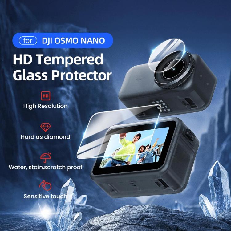 For DJI Osmo Nano aMagisn Tempered Glass Screen Protector Lens Film, 1set, 2sets