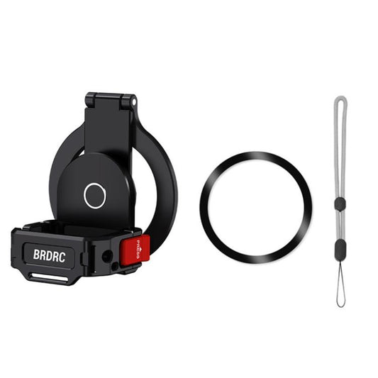 For DJI Osmo Pocket 3 BRDRC Magnetic Expandable Phone Holder Cold Shoe Mount, Black
