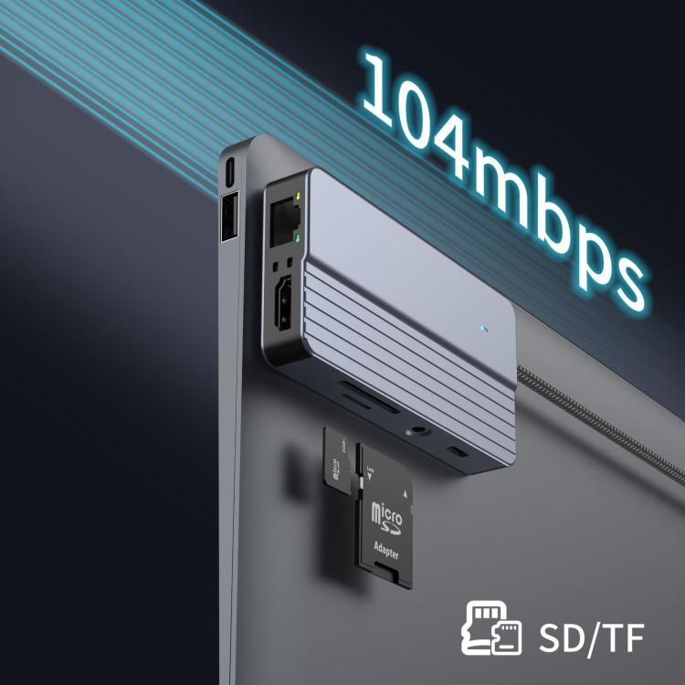 10-In-1 USB-C/Type-C Hub With 100W Power Delivery, HDMI 4K 30Hz, USB 3.0/2.0 Ports, SD/TF Card Reader, 100Mbps Ethernet & Audio Jack, 10 In 1