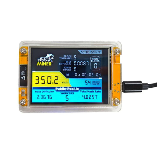 NerdMiner V2 2.8 Inch Smart Display Crypto Solo Lottery