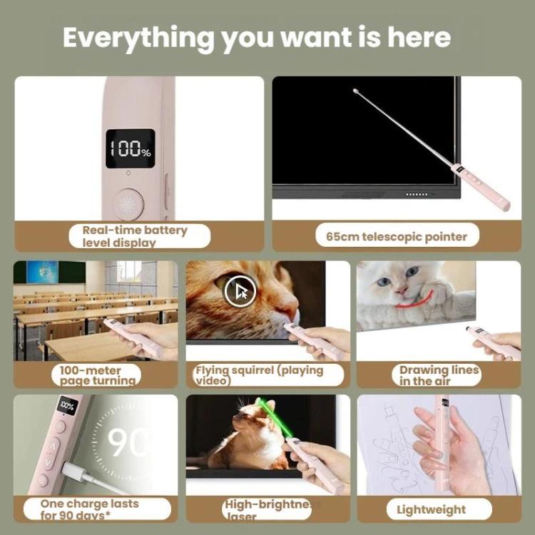 OUBAI T10S Presentation Pointer With Magnifier & Air Mouse, Red Laser, Screen Writing, Timer, Plug & Play