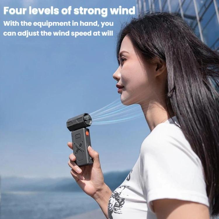 F1 Handheld High Speed Digital Display Turbo Fan Mini Portable Outdoor Camping Gathering Fan, Black