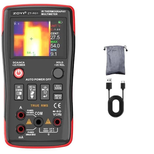 ZT-R01 Handheld HD Infrared Thermal Imaging Multimeter Industrial Power/Floor Heating Thermal Imager, Standard, With Bag
