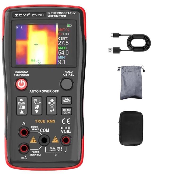 ZT-R01 Handheld HD Infrared Thermal Imaging Multimeter Industrial Power/Floor Heating Thermal Imager, Standard, With Bag