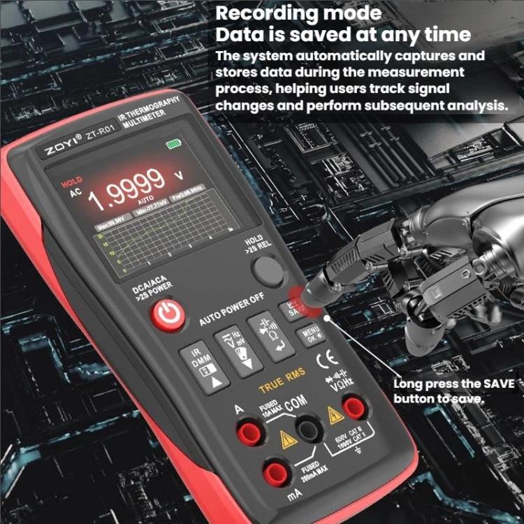 ZT-R01 Handheld HD Infrared Thermal Imaging Multimeter Industrial Power/Floor Heating Thermal Imager, Standard, With Bag