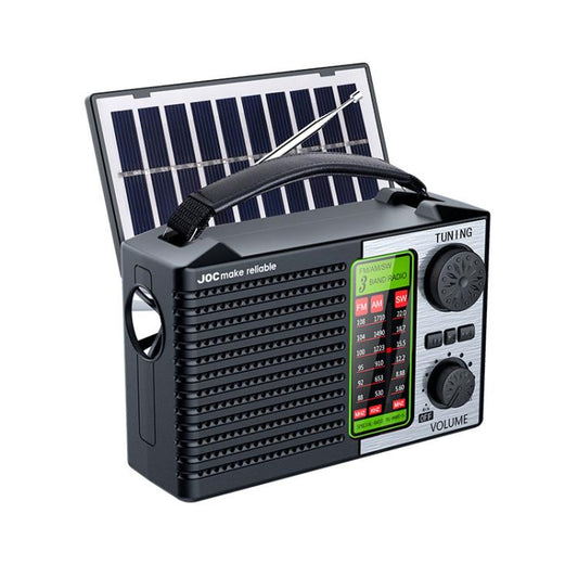 JOC TG-099BT-S Full-Band Solar Radio With Flashlight Portable Bluetooth Radio, JOC TG-099BT-S