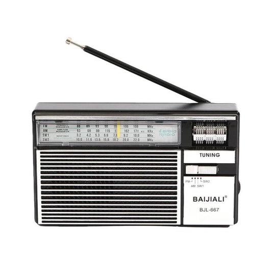 BAIJIALI BJL-667 FM AM SW Multi-Band Radio Portable Radio With Independent Knob, BAIJIALI BJL-667