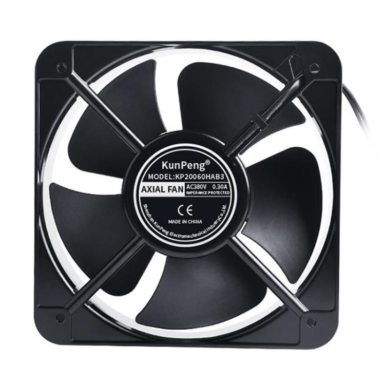 KunPeng 65W 20cm 2300r/Min AC Ball Bearing Axial Flow Fan Charging Pile Cooling Fan, 220V, 110V, 380V