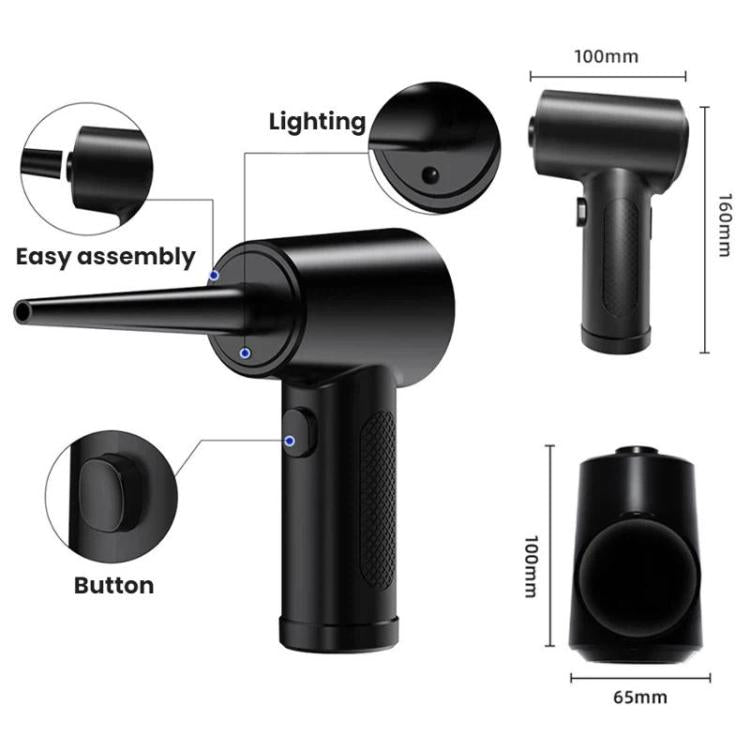 Computer Case Keyboard Cleaning USB Rechargeable Handheld Dust Blower, 2000mAh x 3, 2000mAh x 2