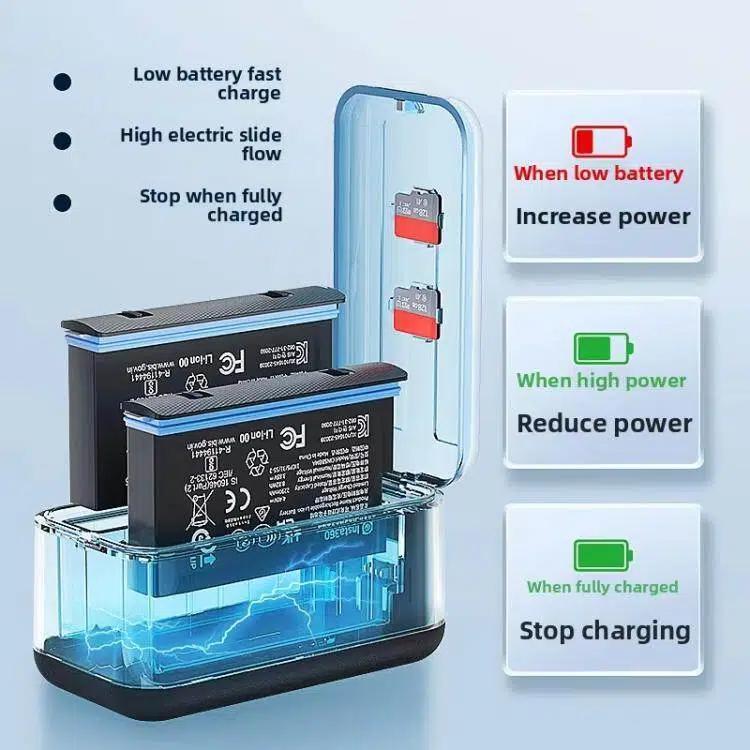 For Insta360 X4 Air Battery Fast Charger Dual Channel Charging Case With Digital Display, For Insta360 X4 Air