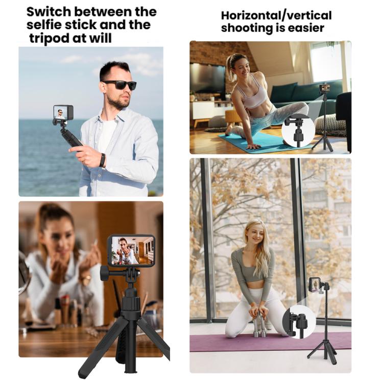Adjustable 19-43cm Mini Handheld Selfie Stick Tripod with 360-degree Rotating Ball Head for Universal Action Cameras, 2-claw version