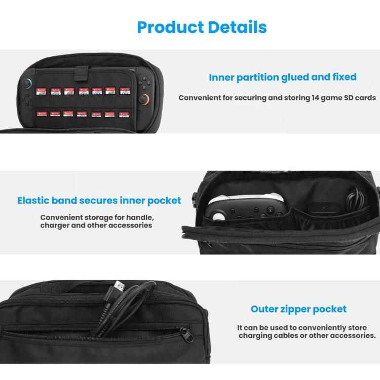 Carrying Case for Nintendo Switch 1 / 2 Protective Messenger Bag with Padded Compartment for Console, Controllers, and Accessories