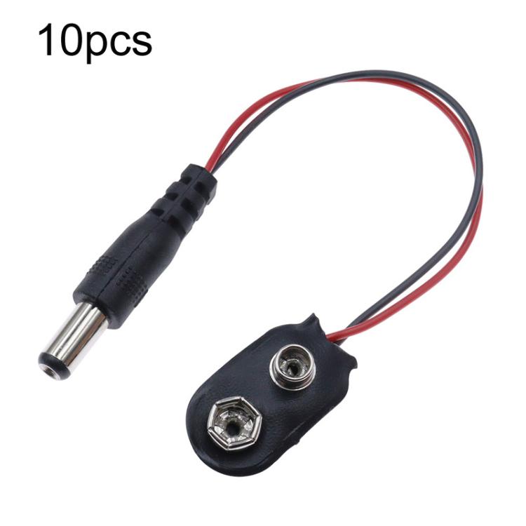 10pcs 9V Battery Clip With Wires Battery Holder Case, Type I Hard Buckle, Type I, Type T, Type I With DC Plug, Type T With DC Plug