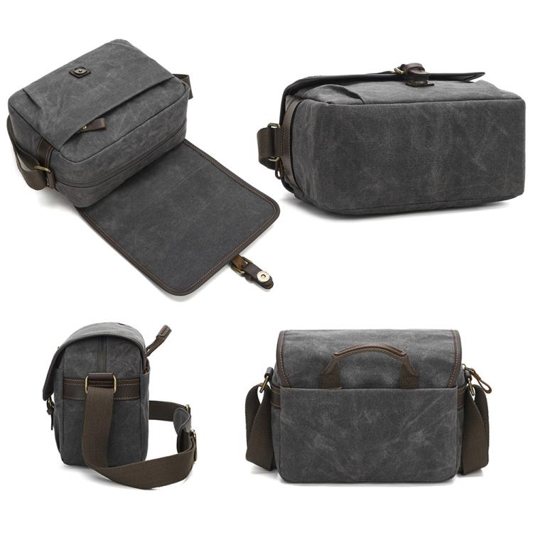 Waxed Canvas Camera Messenger Bag with Adjustable Dividers for DSLR Photography and Travel, L Dusty Yellow, L Army Green, S Army Green, S Dusty Yellow, S Deep Gray