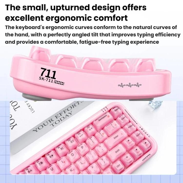 MOFii 711 Pearl Semi-Transparent Triple-Mode Bluetooth RGB Backlit Wireless Keyboard
