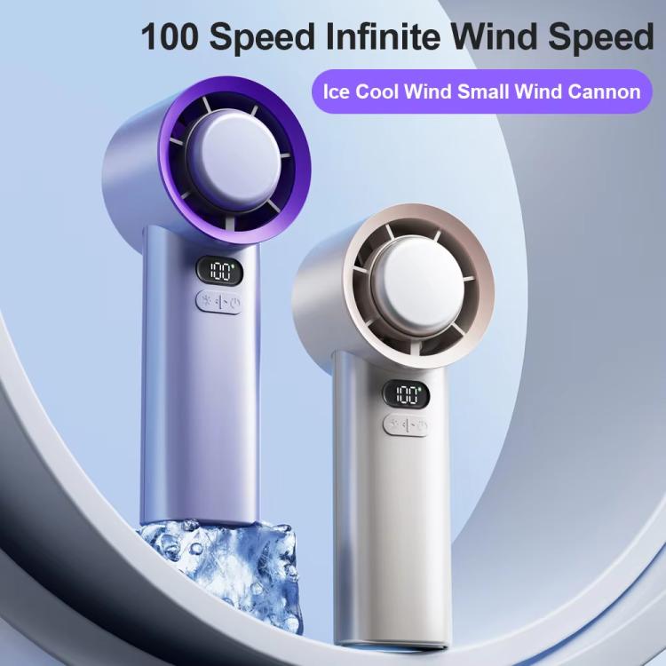 Rechargeable Handheld & Desktop Fan with Cooling Ice Mode, 100 Speed Turbo Fan, Smart Display, Portable Personal Fan for Outdoor & Office