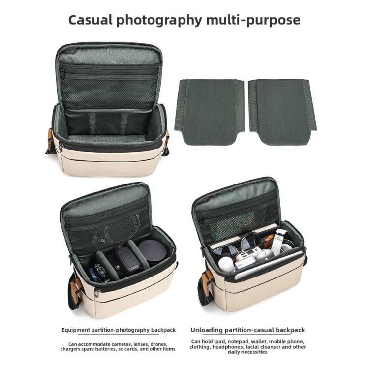 QISEMIAN Crossbody Camera Bag Water-Resistant Sling Messenger Bag With Tripod Mount & Luggage Strap, XK0042 Green, XK0042 Orange