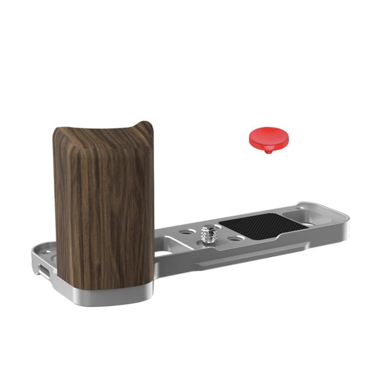 For Fujifilm X100VI Flymile Camera L-Shaped Handgrip With Cold Shoe Thumb Rest Bracket, For Fujifilm X100VI Silver Walnut, For Fujifilm X100VI Black Ebony