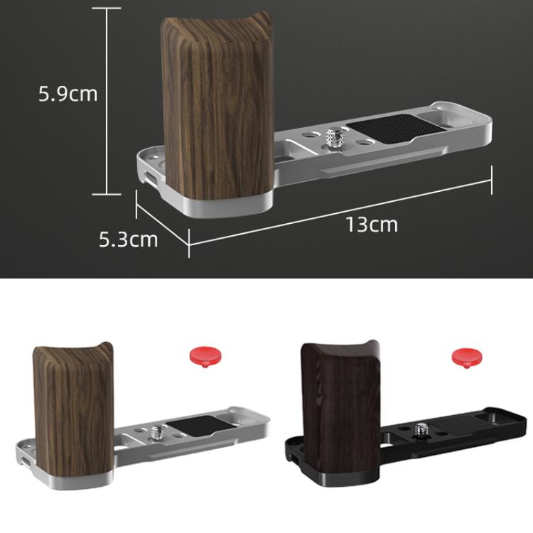 For Fujifilm X100VI Flymile Camera L-Shaped Handgrip With Cold Shoe Thumb Rest Bracket, For Fujifilm X100VI Silver Walnut, For Fujifilm X100VI Black Ebony