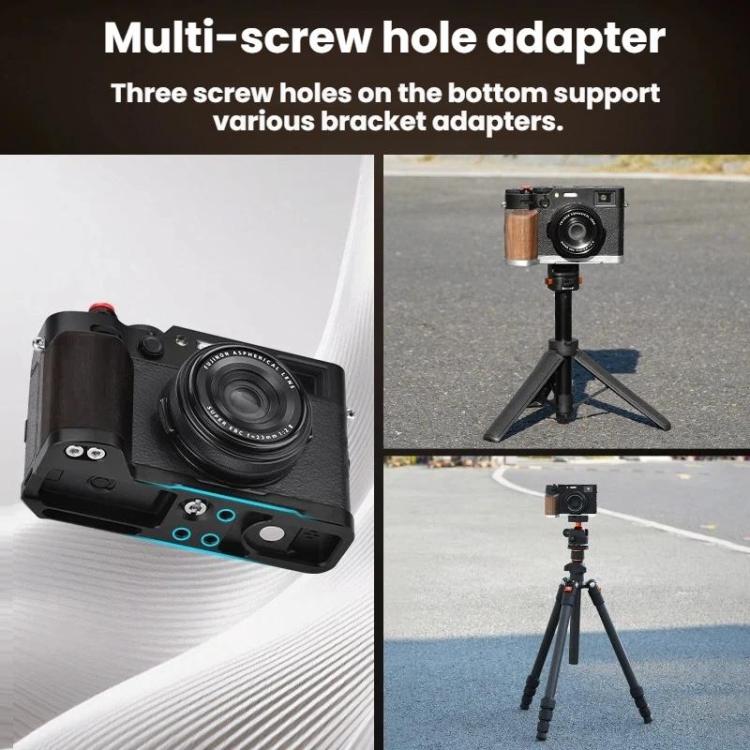 For Fujifilm X100VI Flymile Camera L-Shaped Handgrip With Cold Shoe Thumb Rest Bracket, For Fujifilm X100VI Silver Walnut, For Fujifilm X100VI Black Ebony