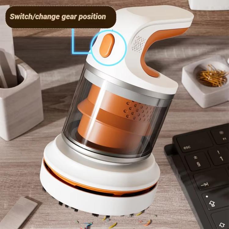 Mini Desktop Vacuum Cleaner 2-Speed USB Rechargeable, for Eraser Shavings & Keyboard Dust with Brush Nozzle