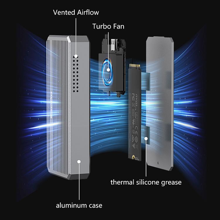 USB4 External SSD Enclosure With RGB L & External Fan M.2 NVMe SSD Reader, M280U4 PLUS