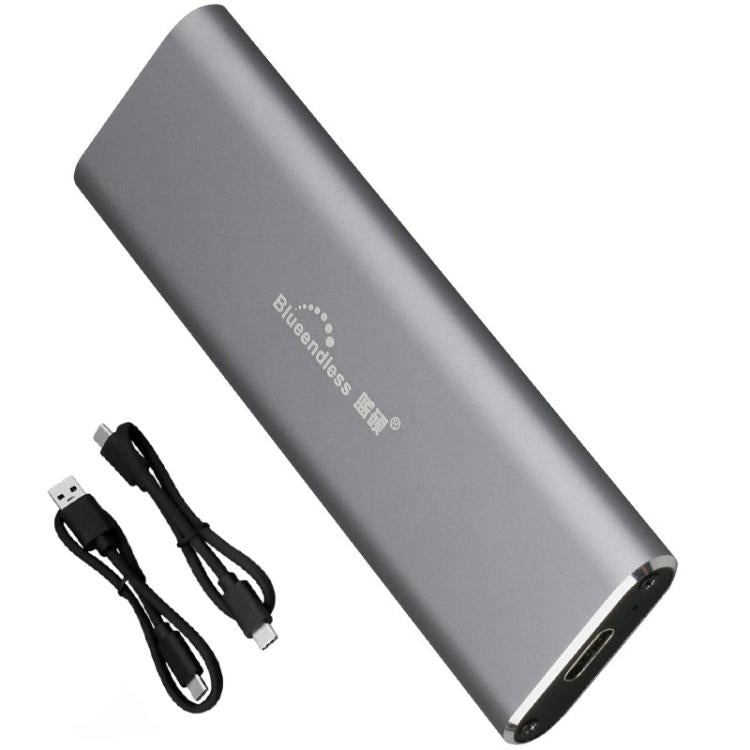 Blueendless 2802N Aluminum Alloy NVMe Portable Hard Drive Enclosure With Screw-Lock M.2 SSD Reader, With USB+Type-C Cable, With USB Cable