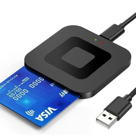Square Smart Card Reader For Bank Cards Tax Filing Storage Cards, USB, Type-C