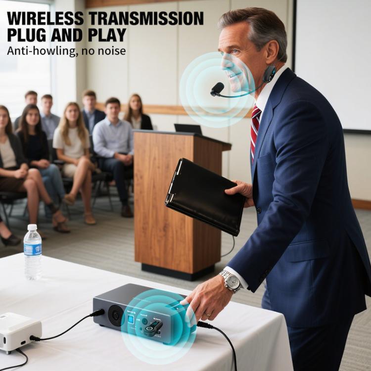 K-06 2.4G Head-Mounted Wireless Microphone Amplifier Headset, 1 in 1, 1 in 2