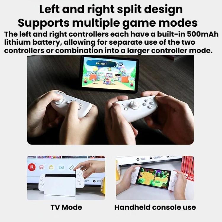 MOBAPAD For Nintendo Switch Split Left & Right Joypad Hall Effect Joystick Game Controller, S1-HD White, S1-HD Black
